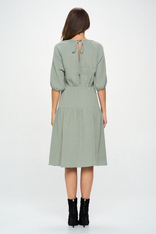 Cotton Tiered Midi Dress