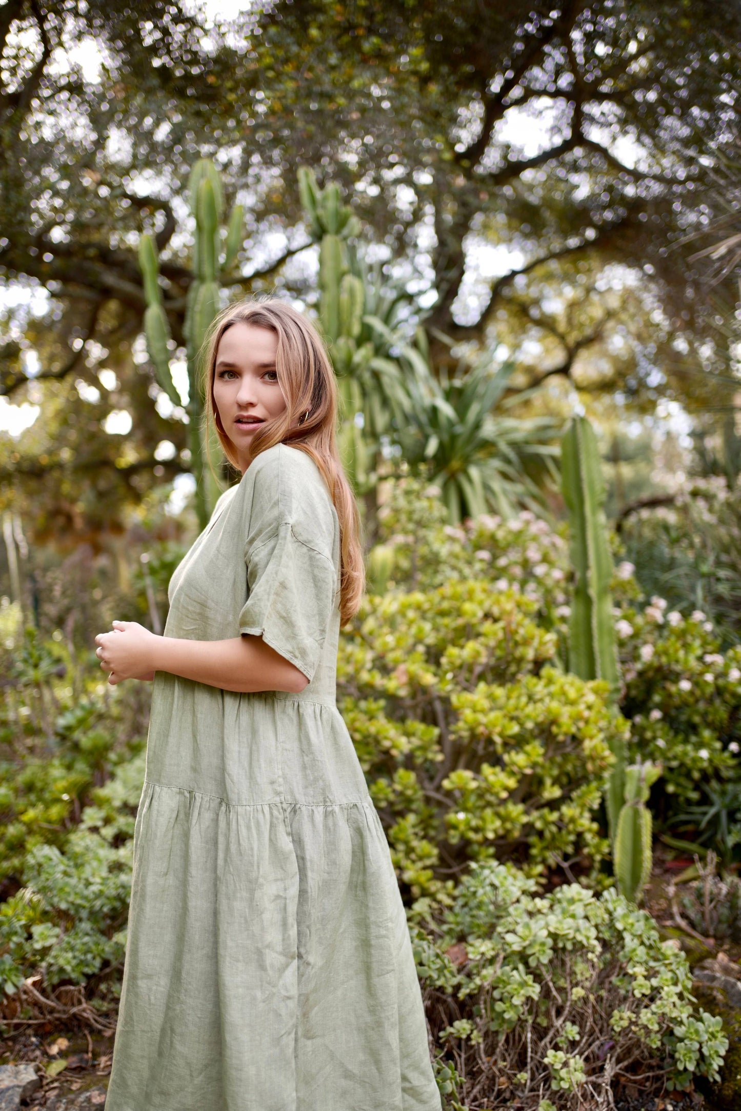 Sydney Linen Dress Sage