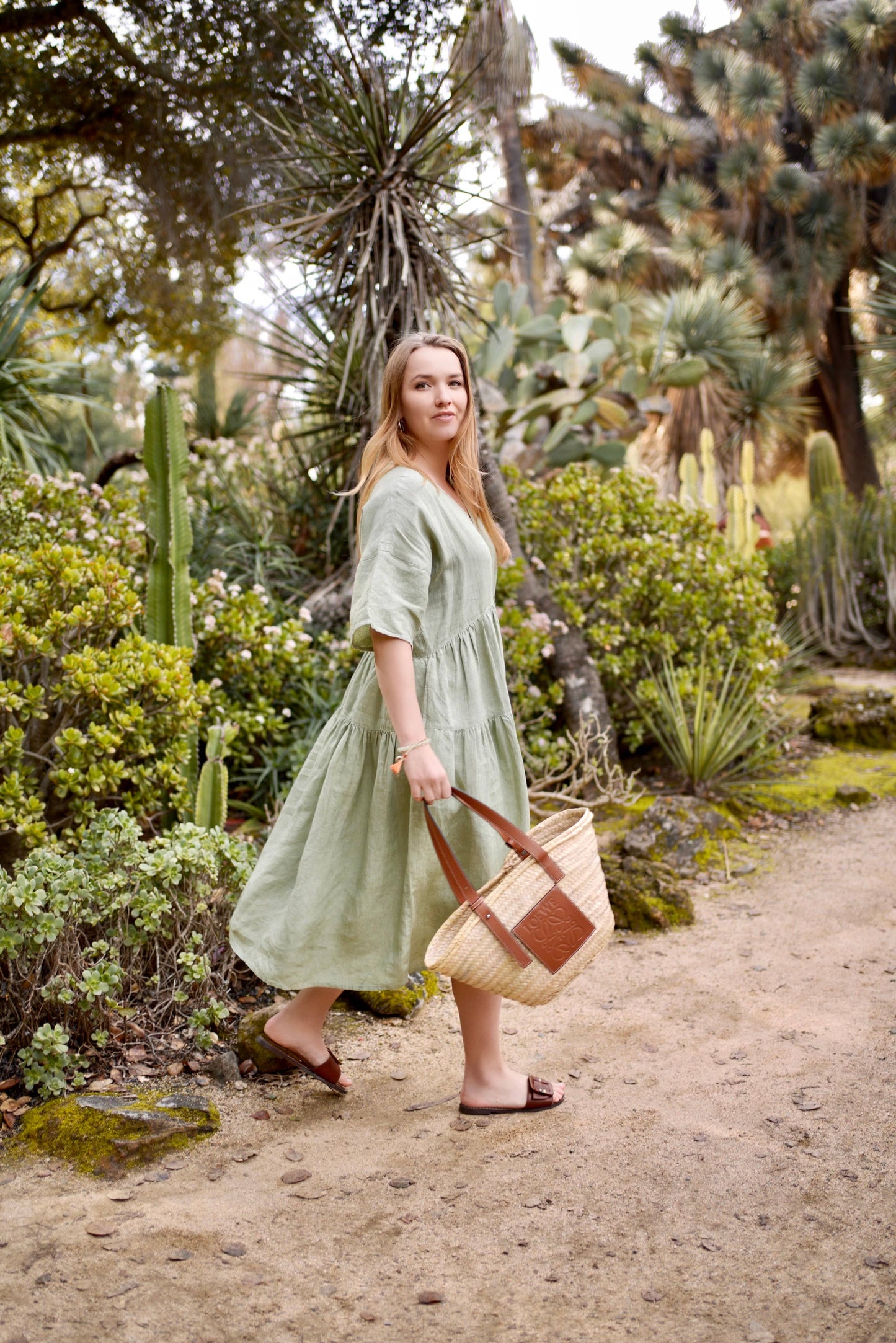 Sydney Linen Dress Sage