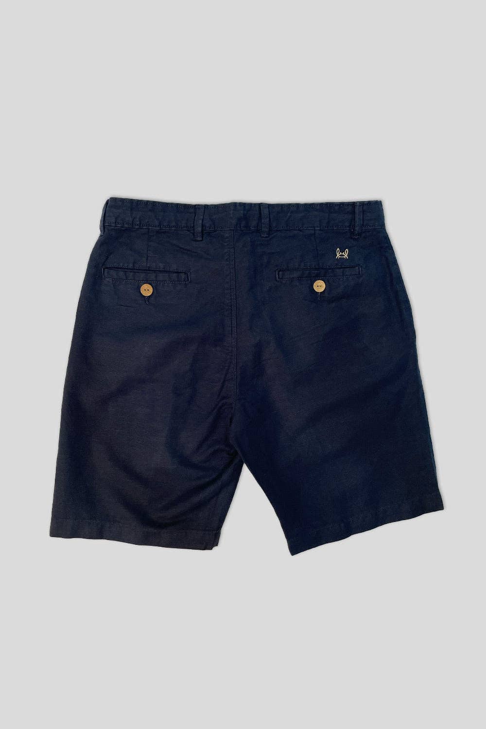 Navy Linen Bermuda