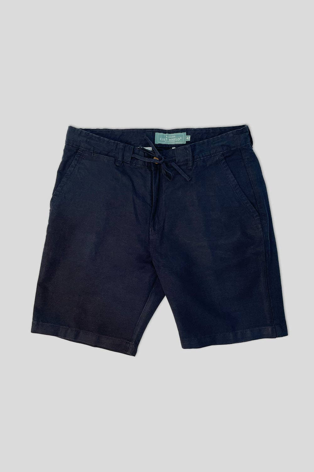 Navy Linen Bermuda