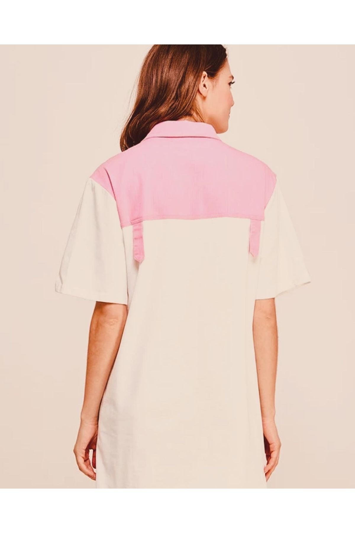 Denim Button Down Dress With Rhinestones Fringes