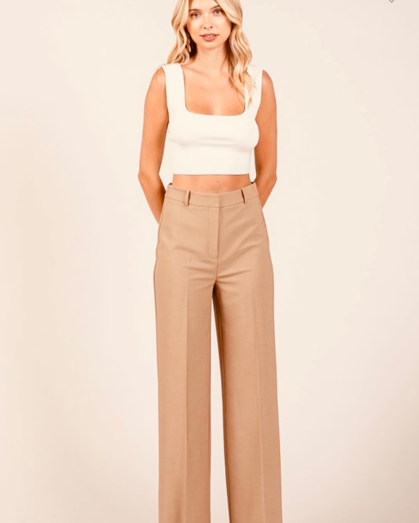 Twill Wide Leg Trousers