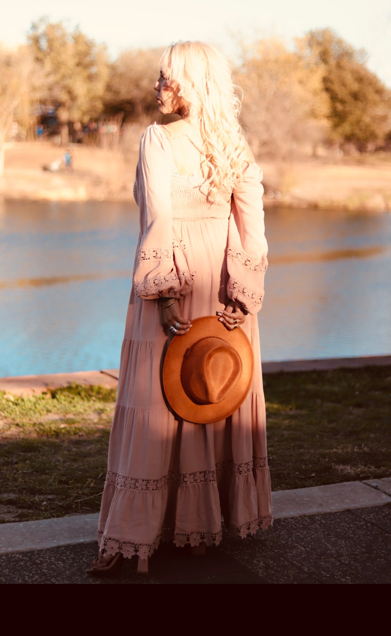 Smocked Cotton Crochet Tiered Maxi Dress