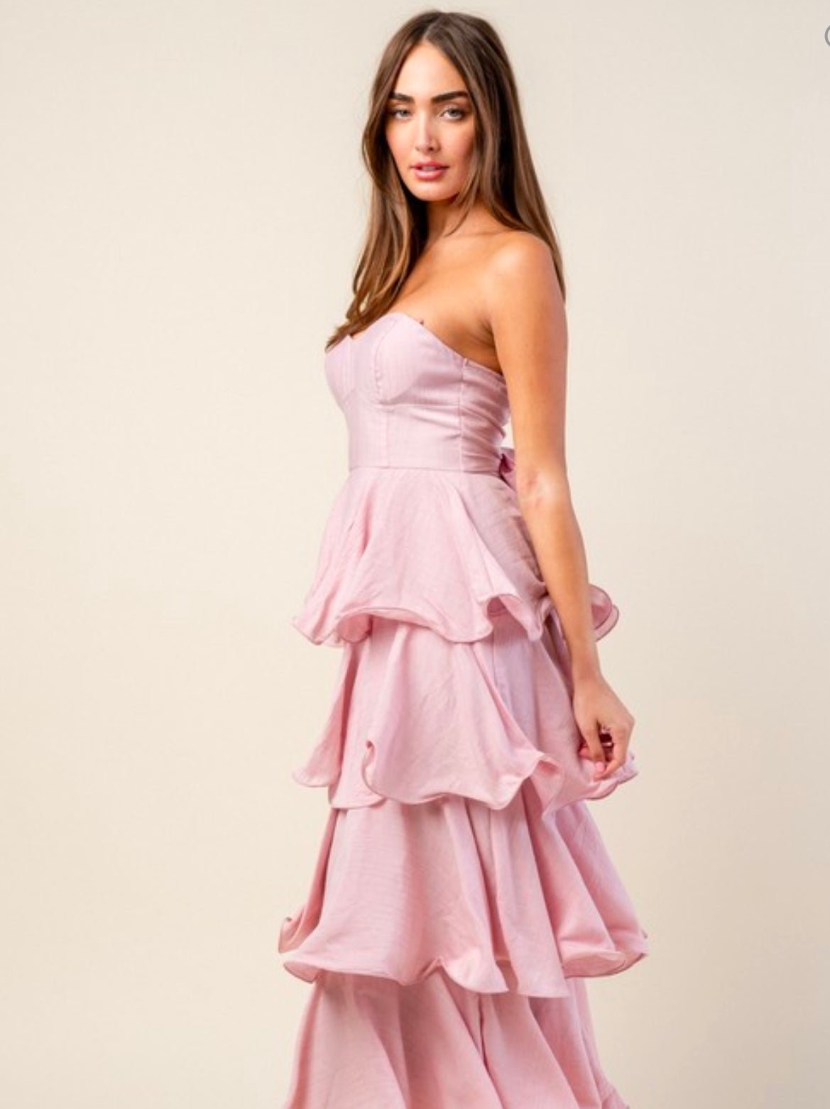 Poly Crepon Ruffle Tiered