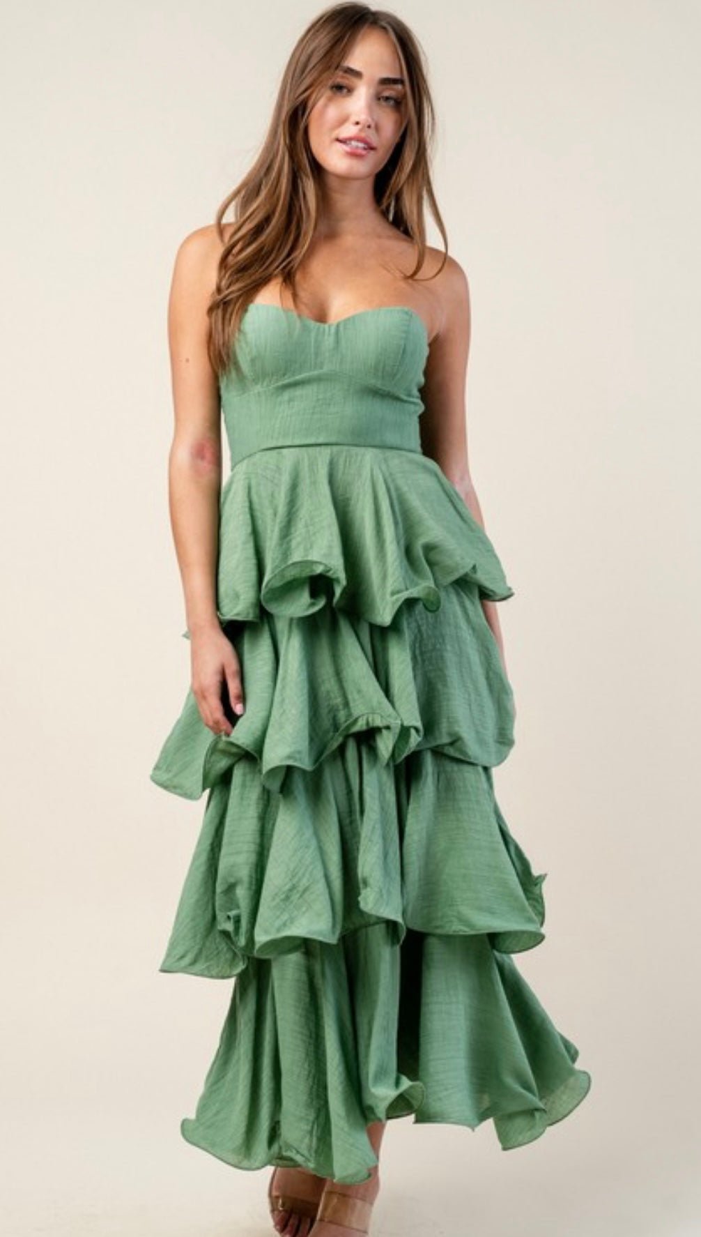 Poly Crepon Ruffle Tiered