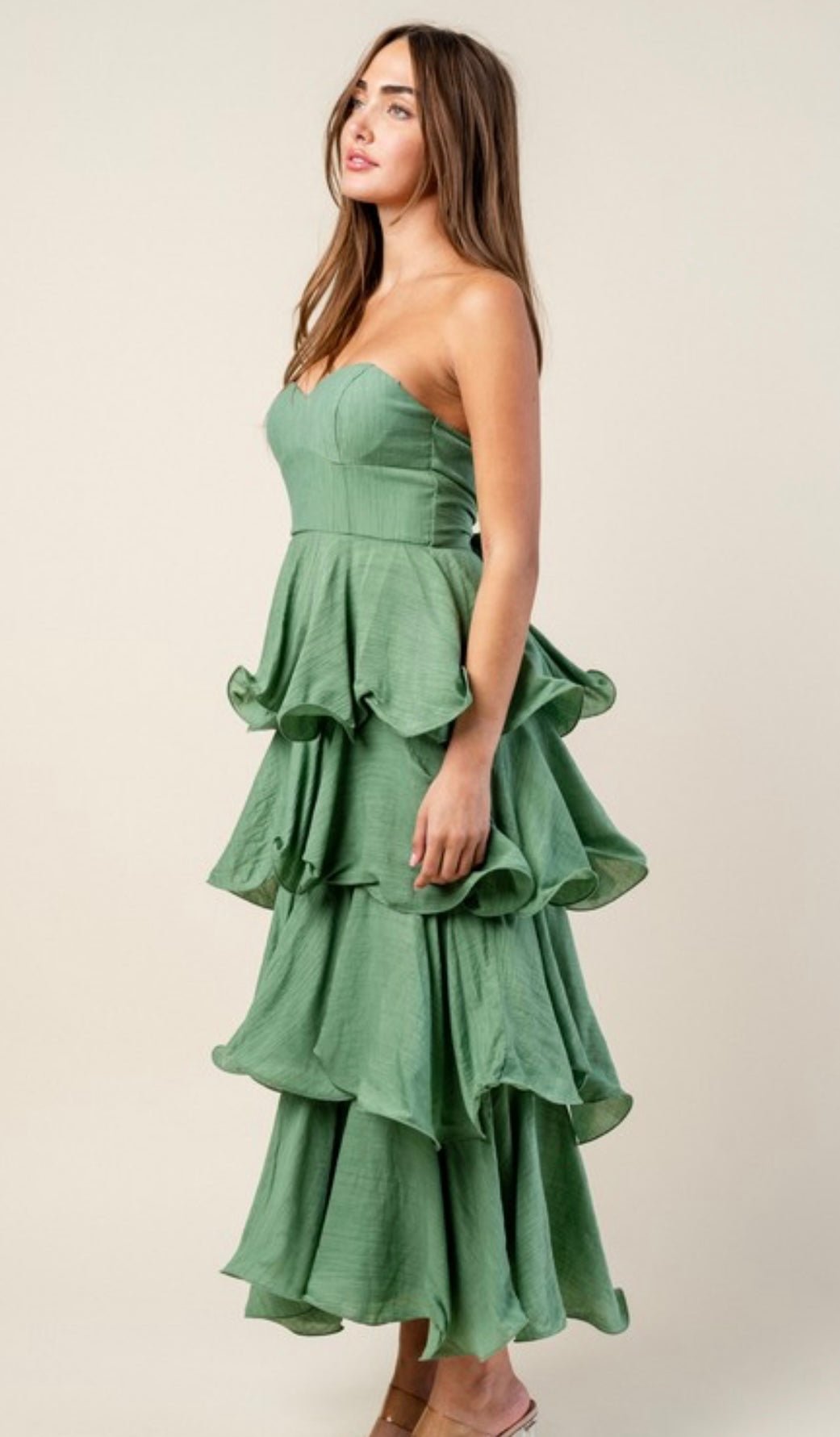 Poly Crepon Ruffle Tiered