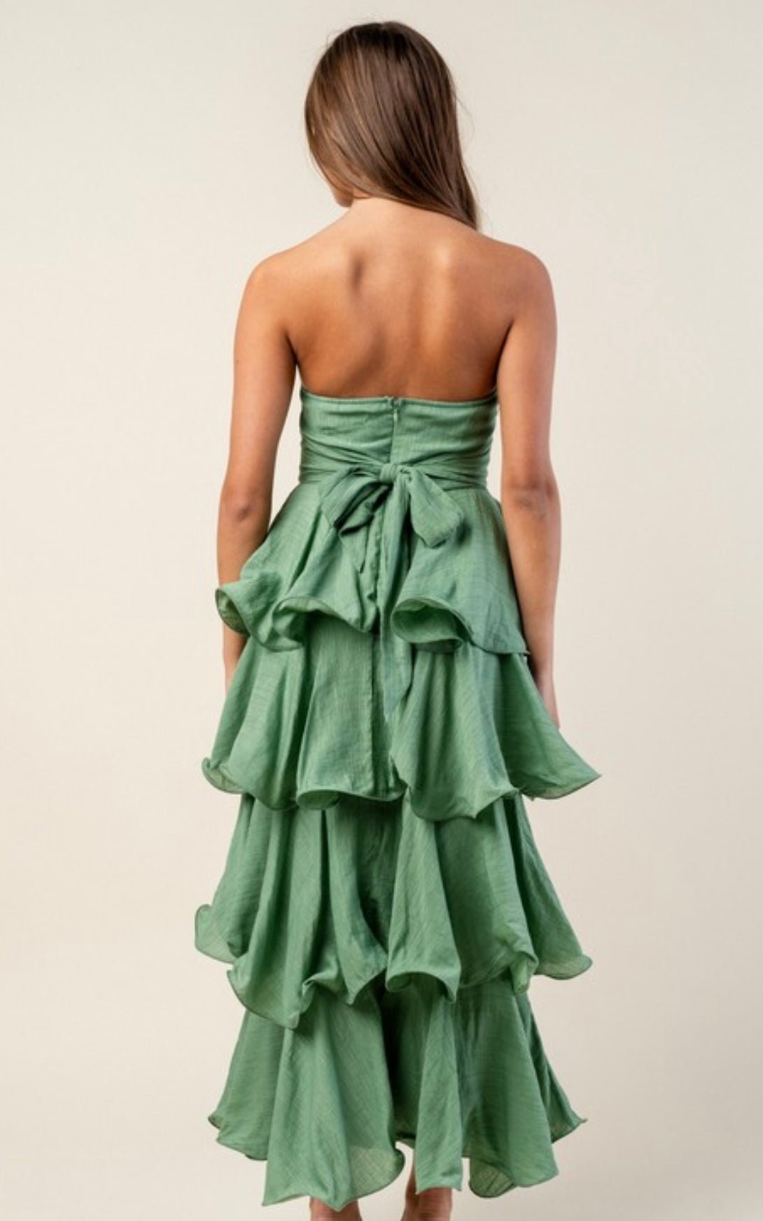 Poly Crepon Ruffle Tiered