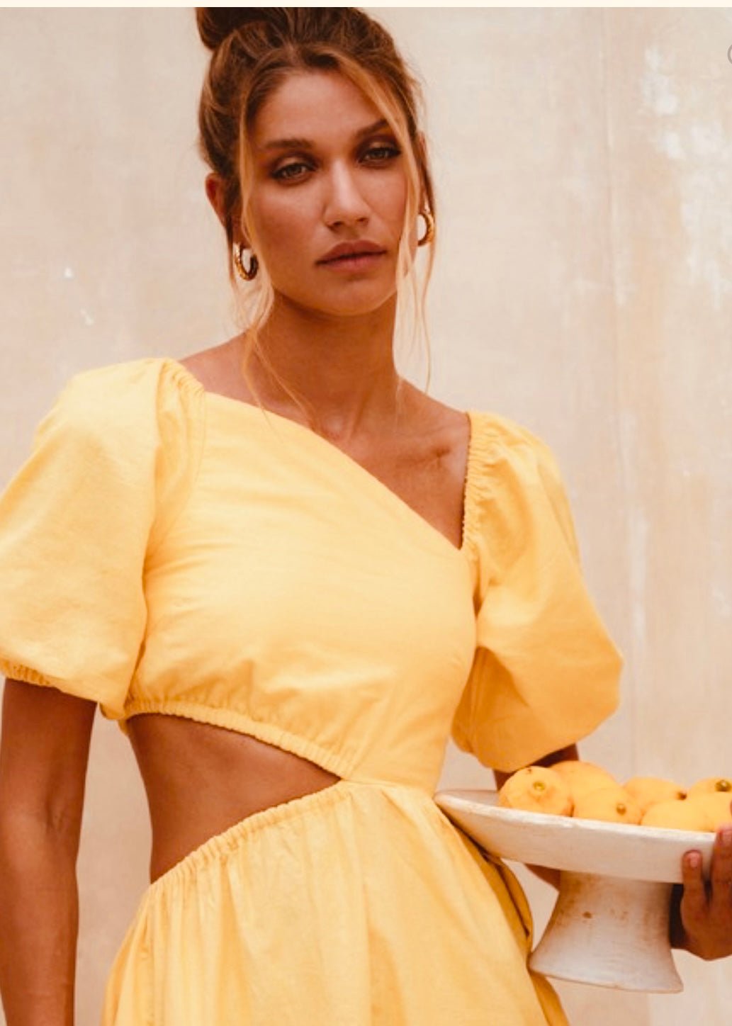 Sundaze Cutout Linen Midi Dress