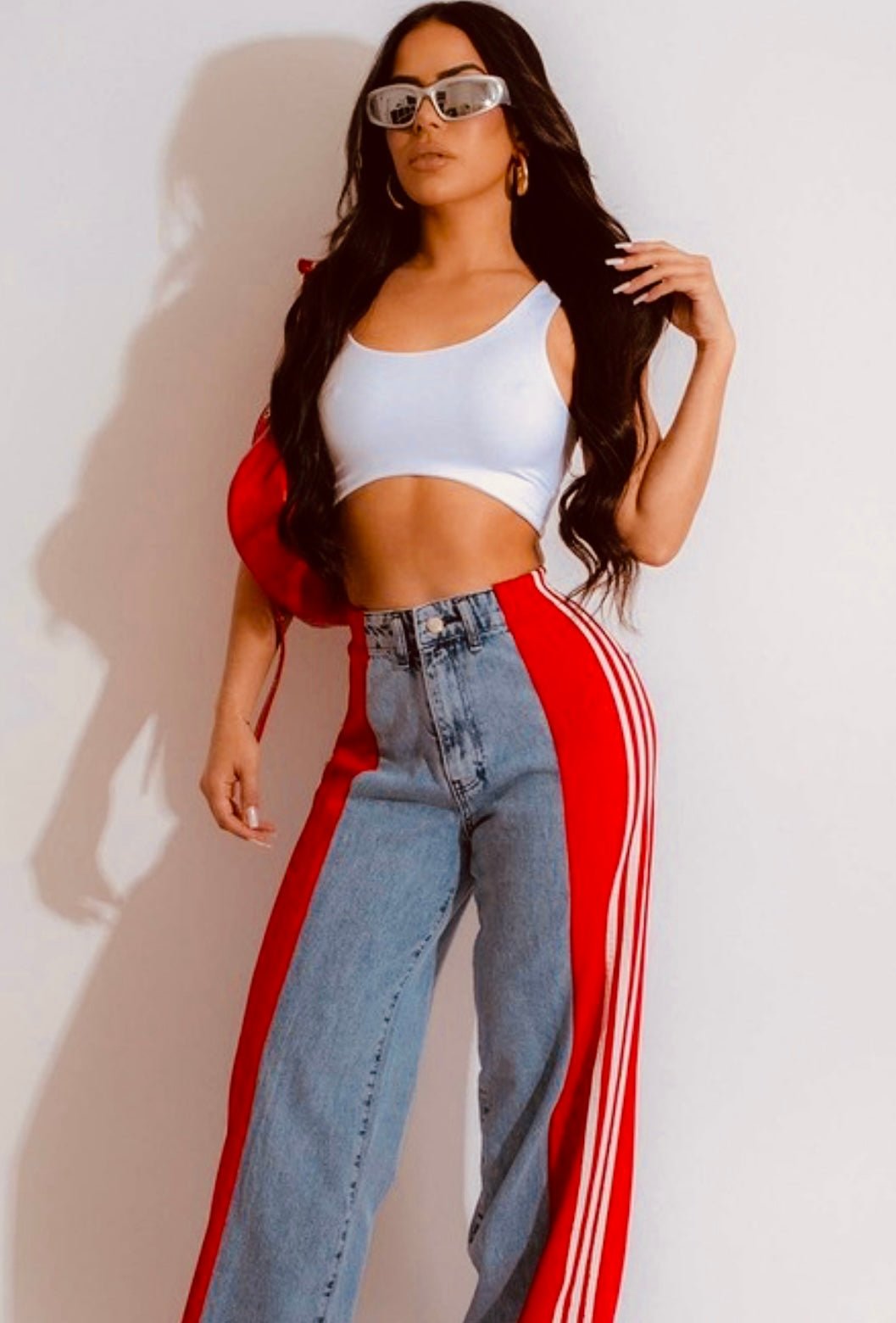 Two Tone Denim Long Pants