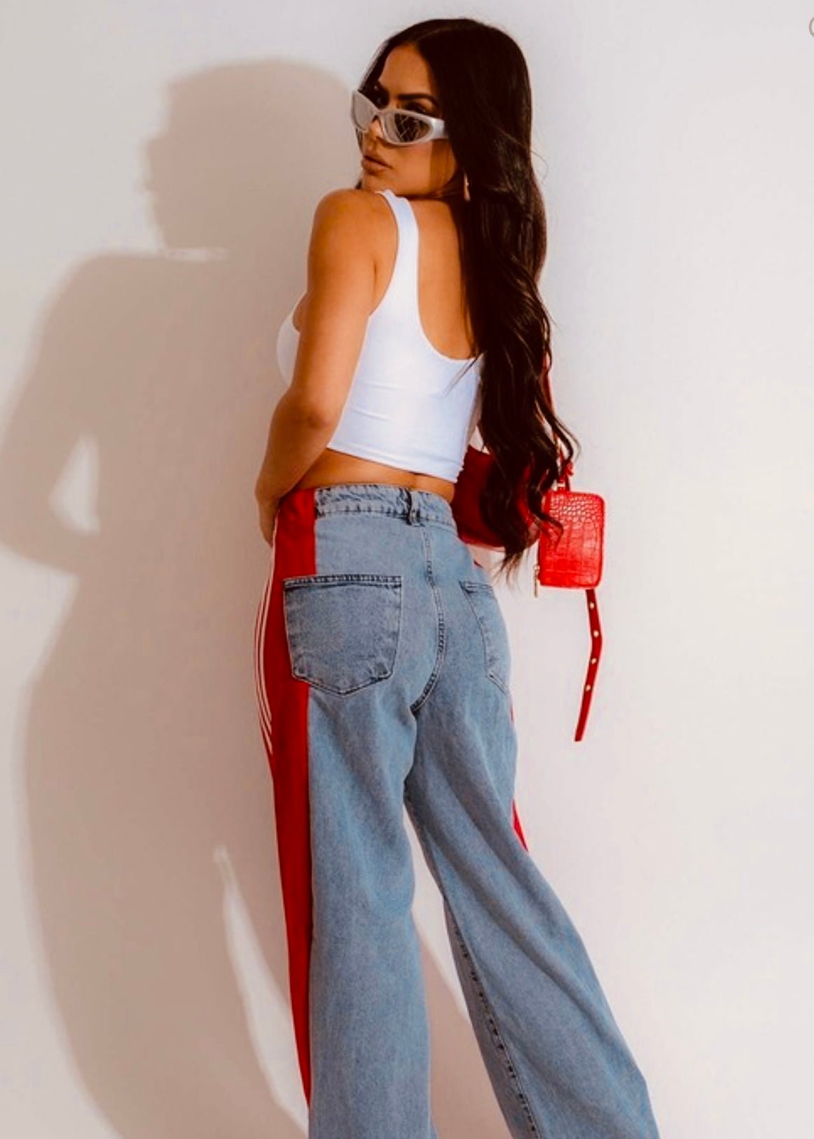 Two Tone Denim Long Pants