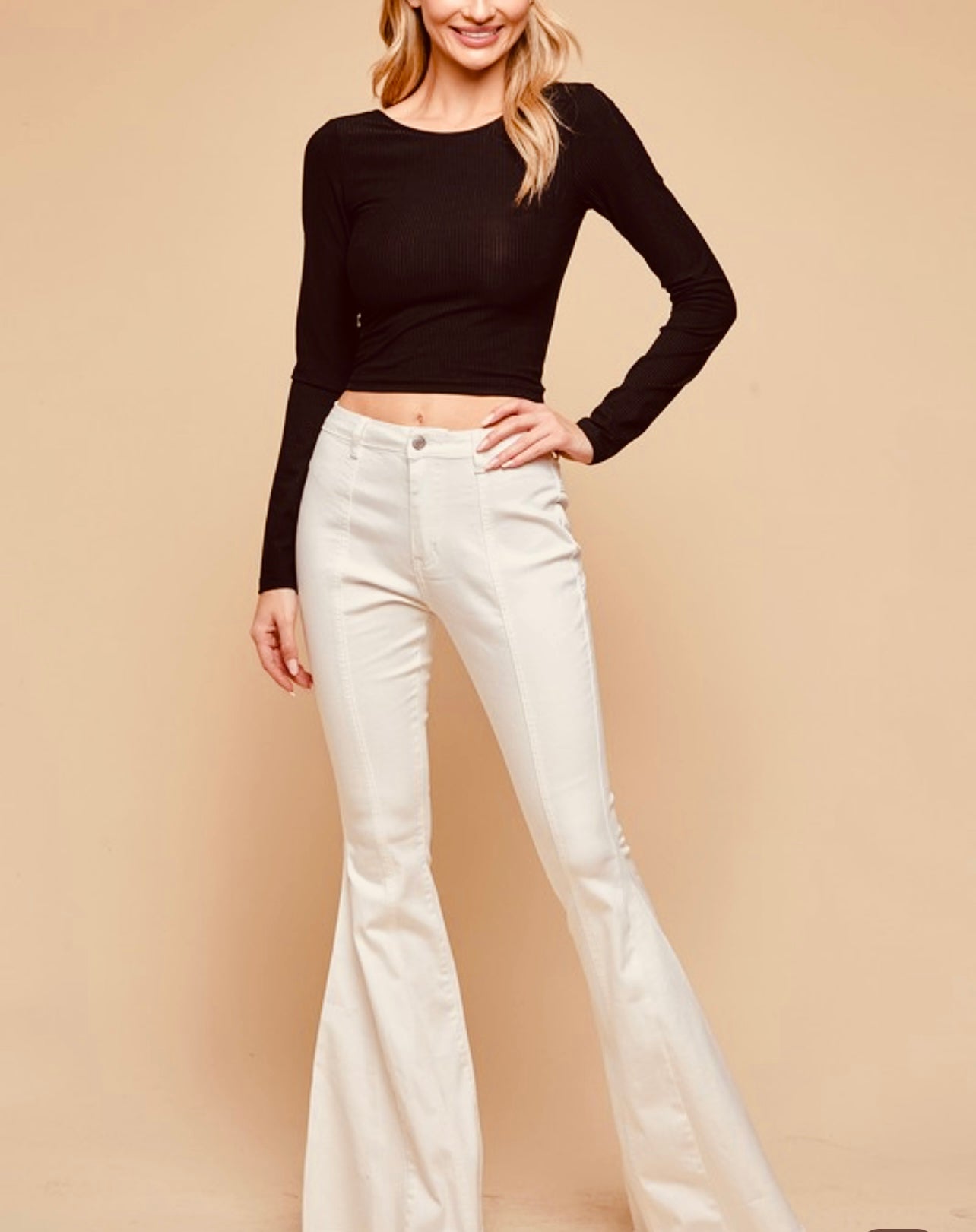Suede Star Detailed Flared Pants