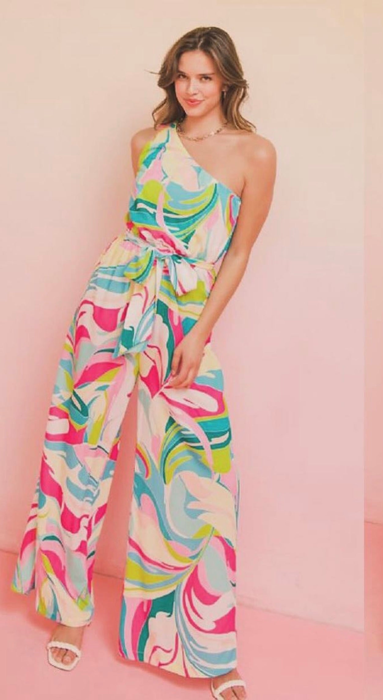 One Shoulder Playful Jumpsuit