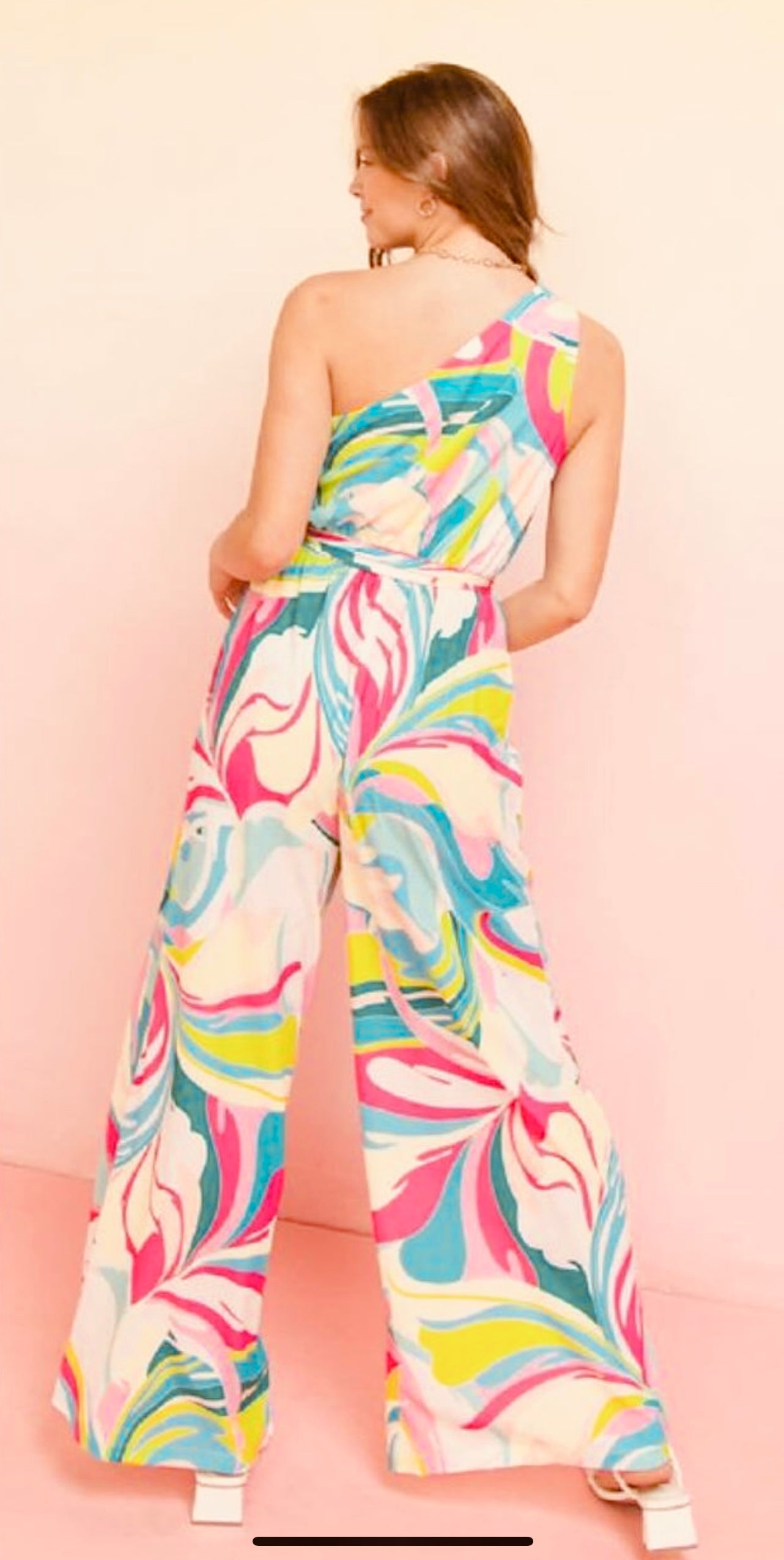 One Shoulder Playful Jumpsuit