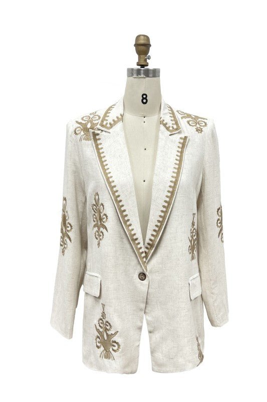 Bold Embroidery Blazer