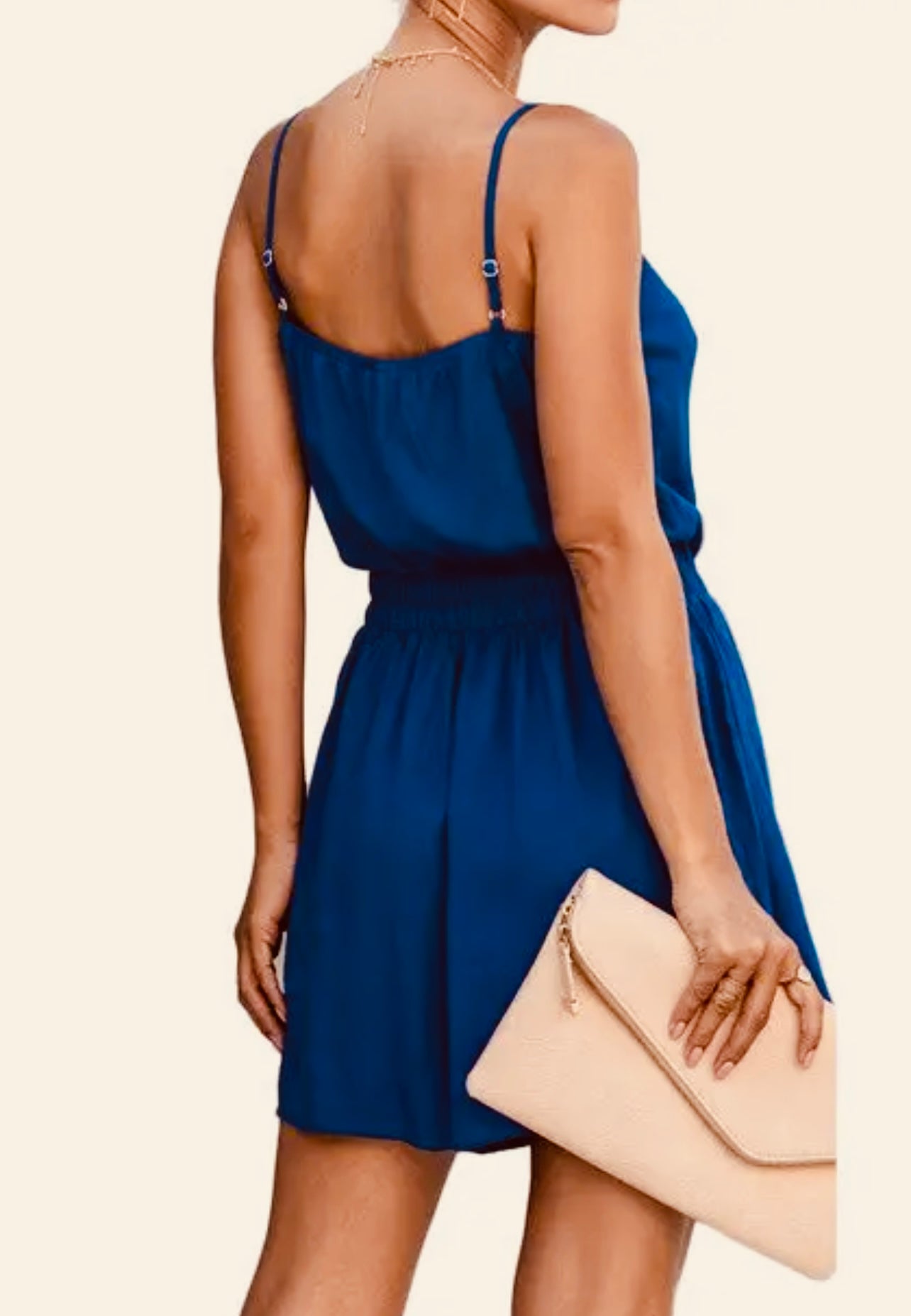 Spaghetti Strap V Neck Swing Dresses