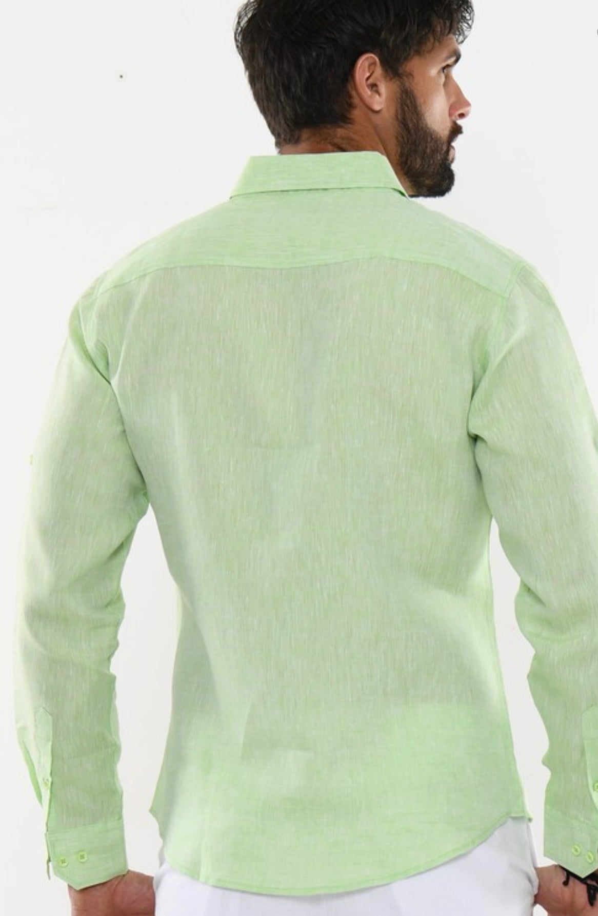 Linen Soft To The Touch Long Sleeve Roll Up Shirt