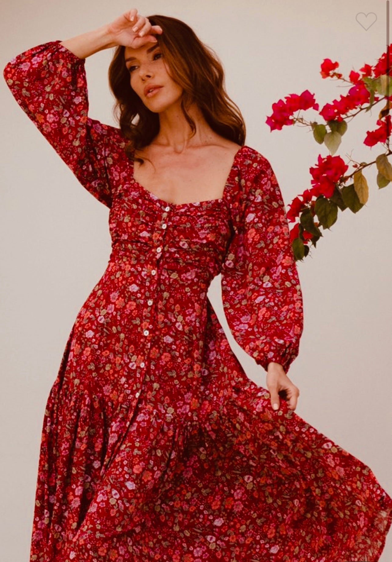 Verona Long Sleeve BottomDown Midi Dress