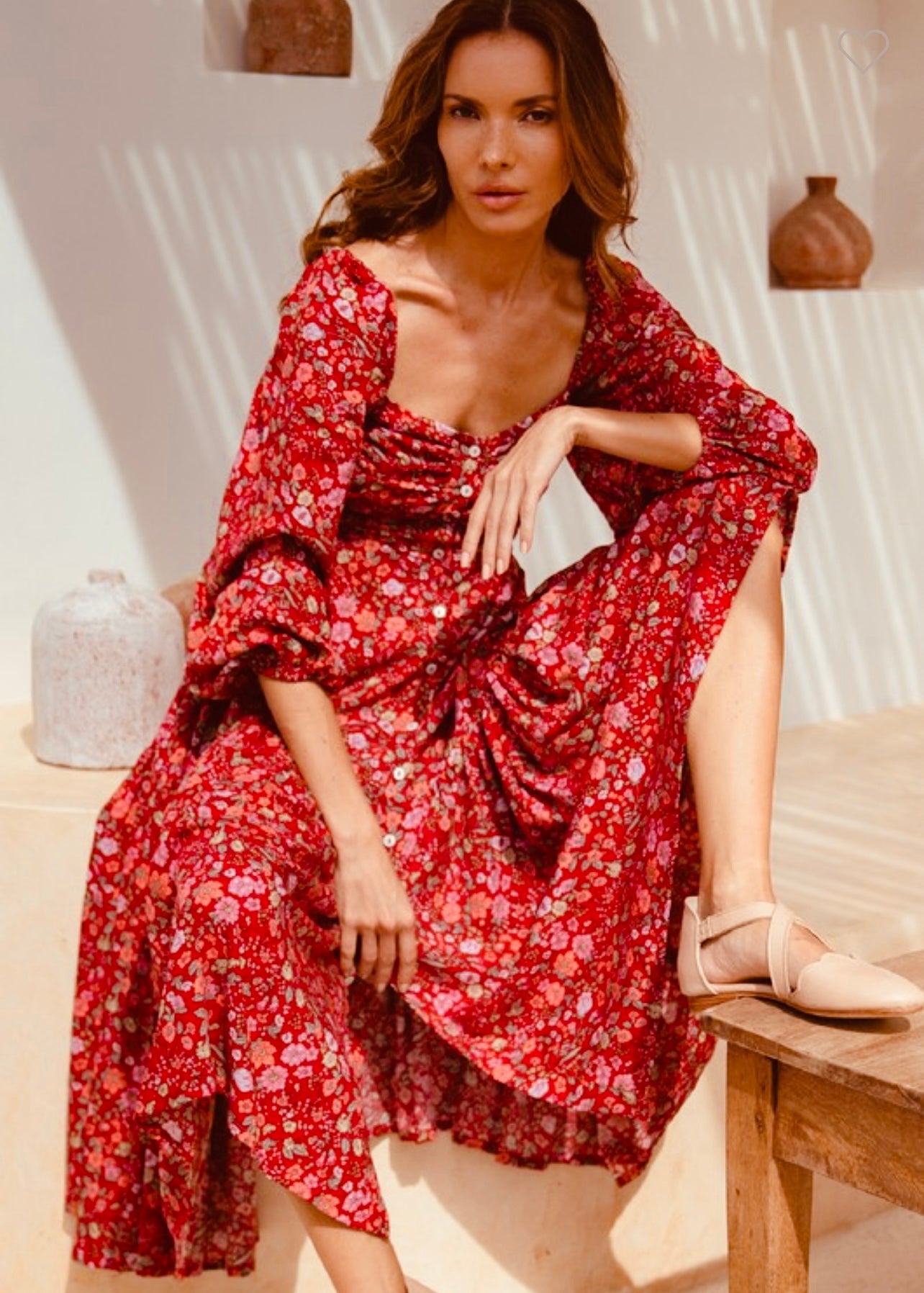 Verona Long Sleeve BottomDown Midi Dress