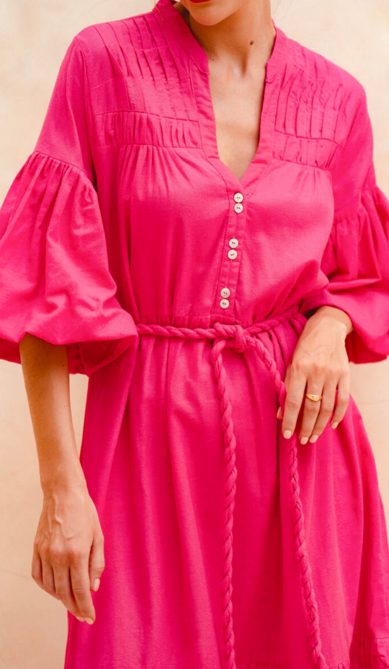Oleana Puff Sleeve Maxi Dress