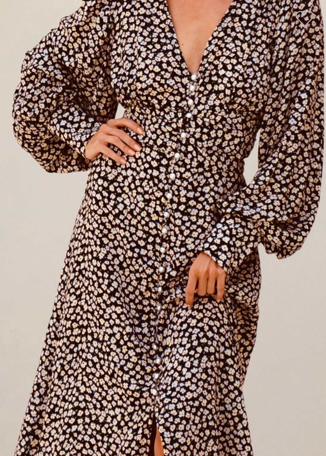 Juliette Pearl Buttons Midi Dress