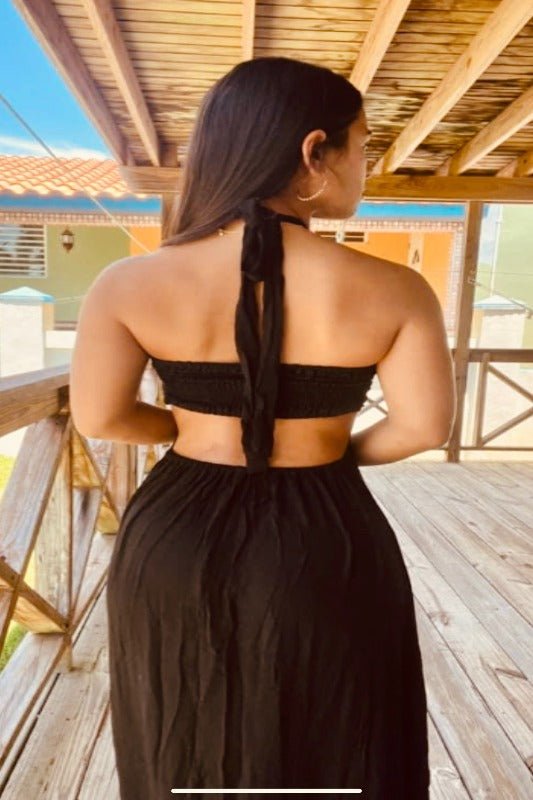 Boho Black Indonesian Maxi Dress
