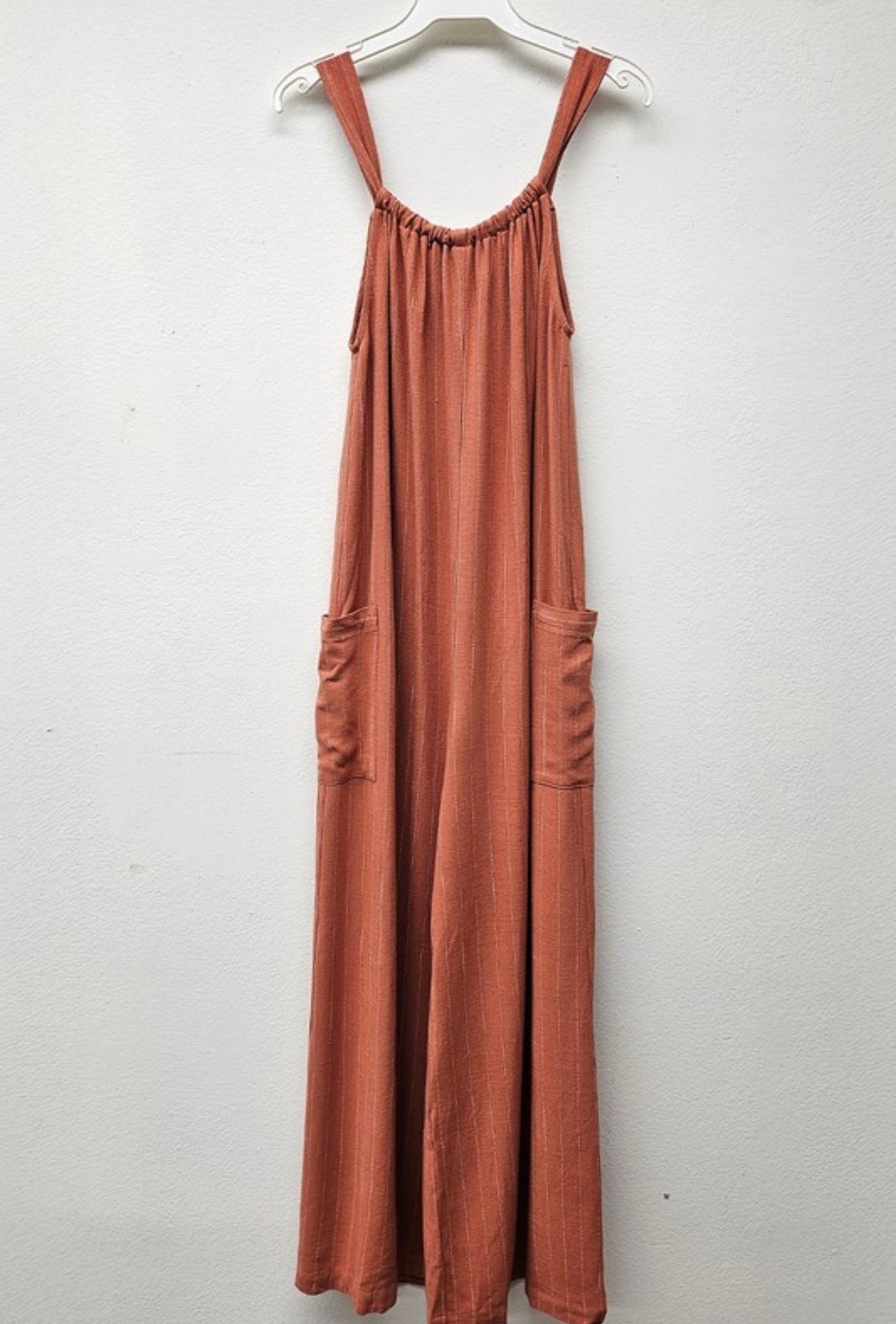 Striped Linen Wide Leg Jumpsuit