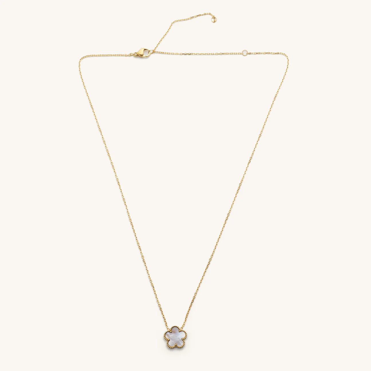 White Shell Floral Adjustable Necklace