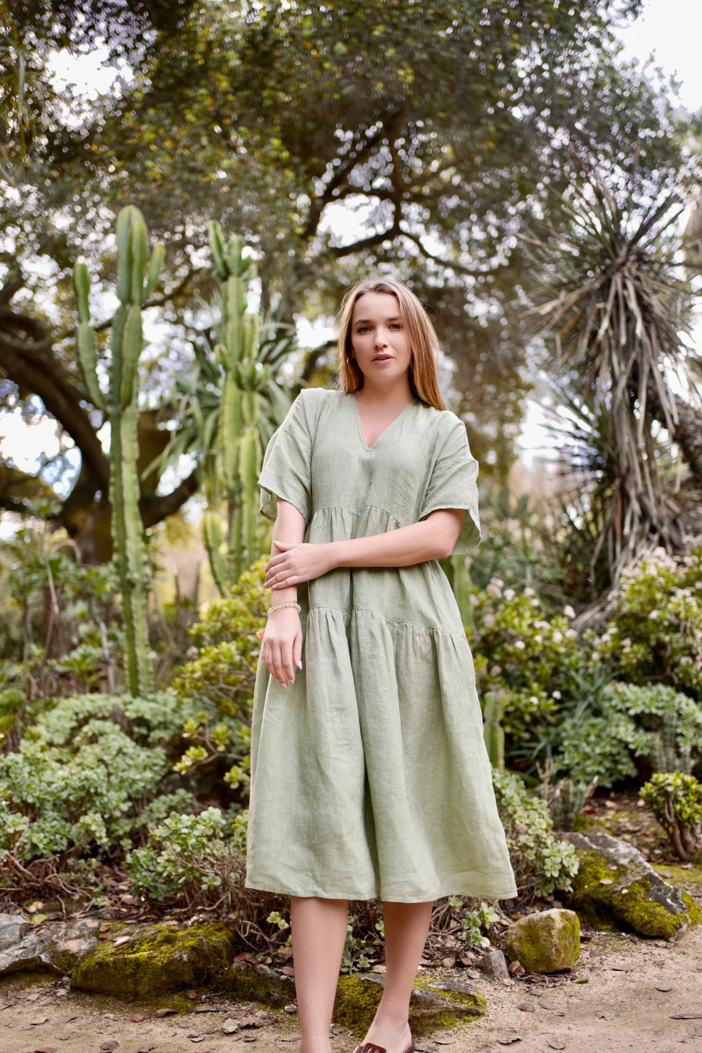 Sydney Linen Dress Sage