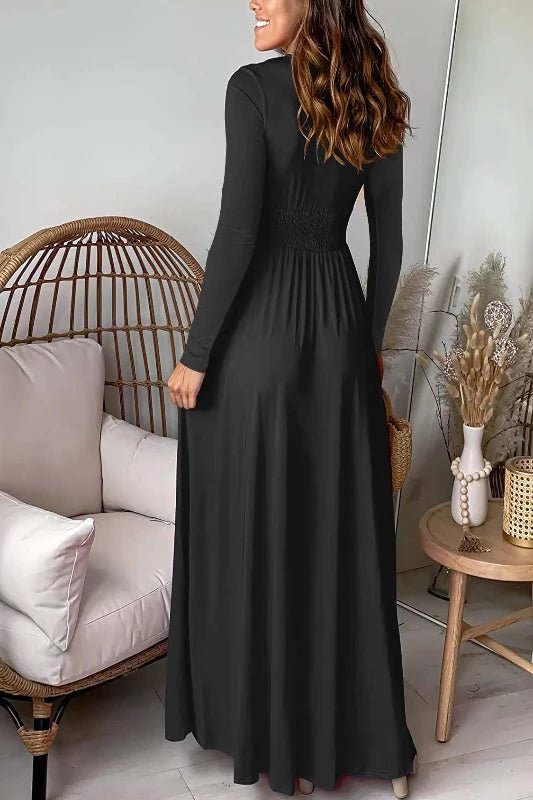 Pleated and High Waisted Split Dress