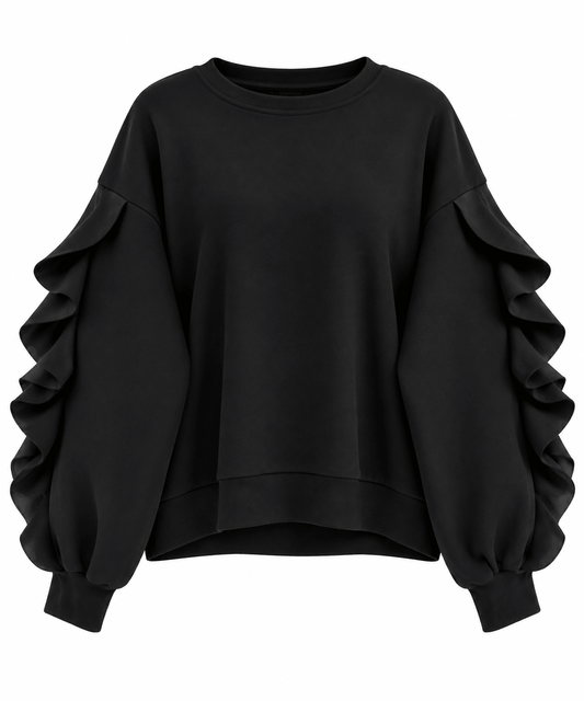 Gracia Ruffle Sleeve Sweatshirt -Plus Size