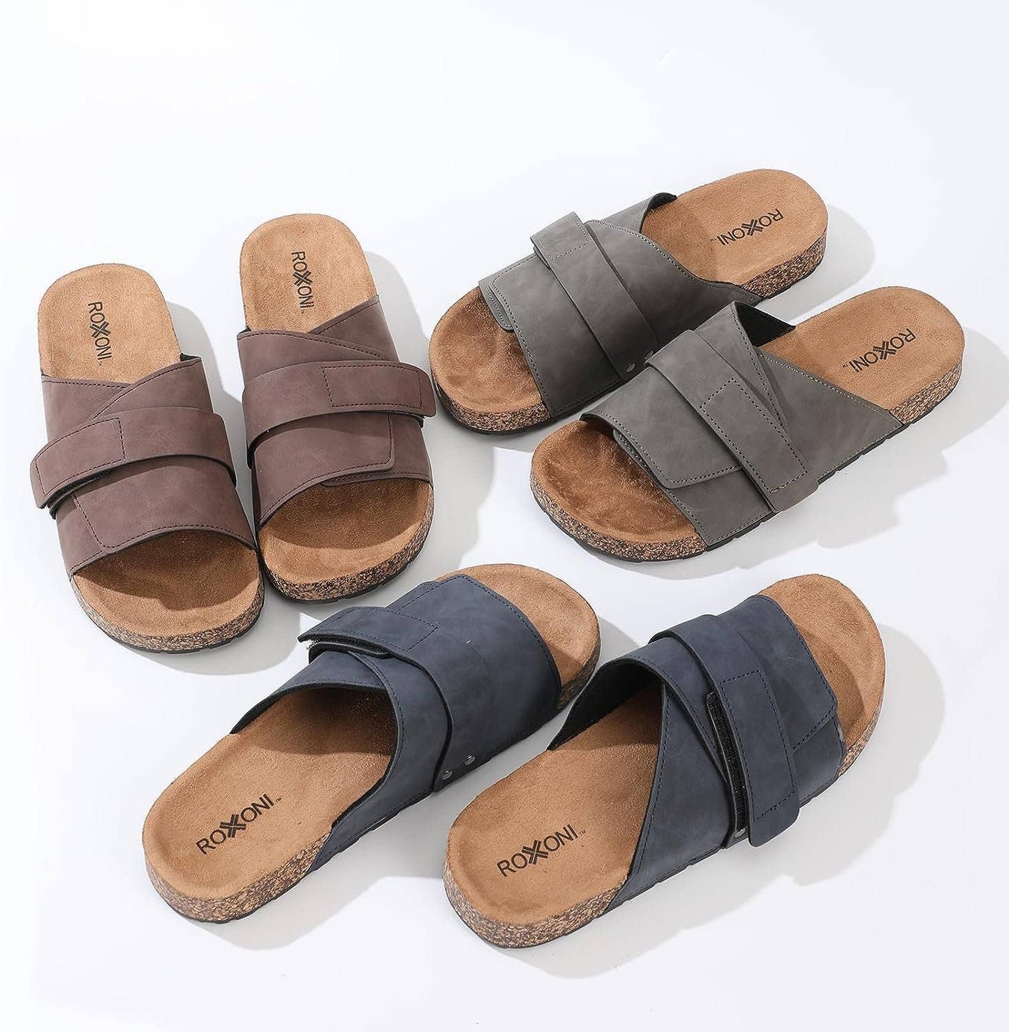 Stylish Flat Sandals for Men - Adjustable Strap, Suede Cover