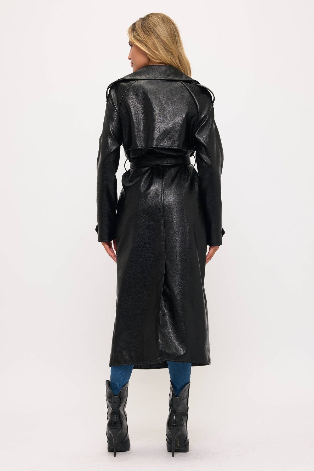 LT0165: Camden Vegan Leather Trench