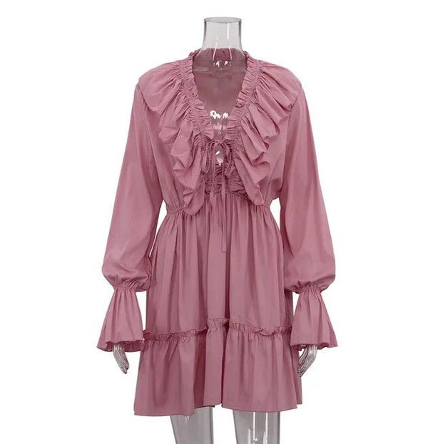 Long sleeve ruffle dress