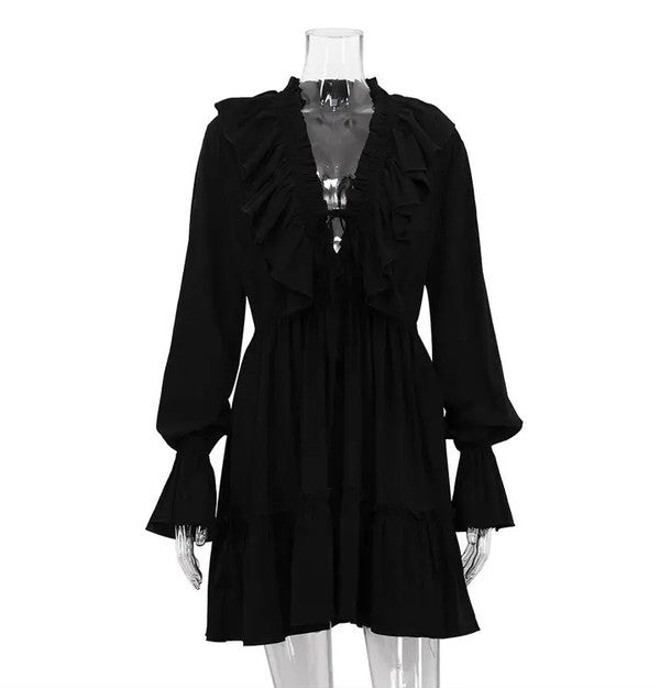 Long sleeve ruffle dress