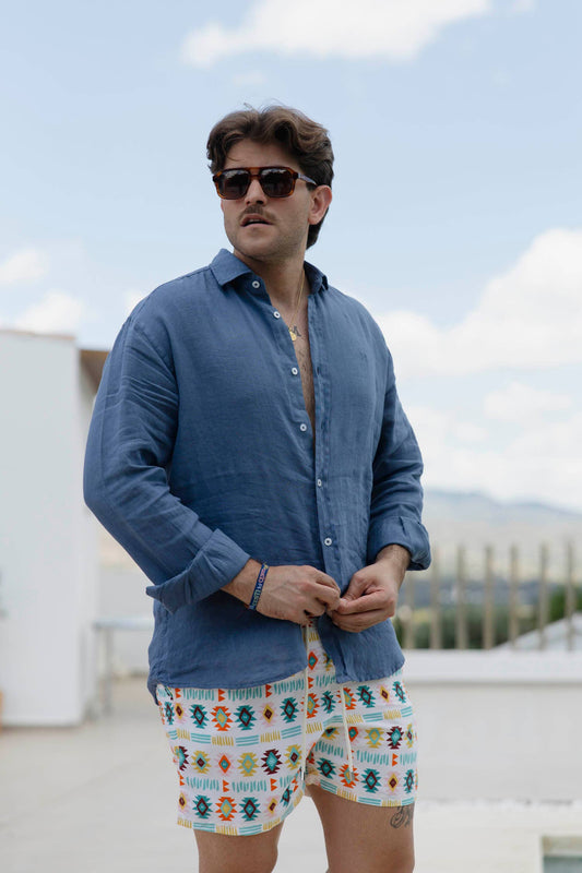 Blue Linen Shirt | Lanzarote