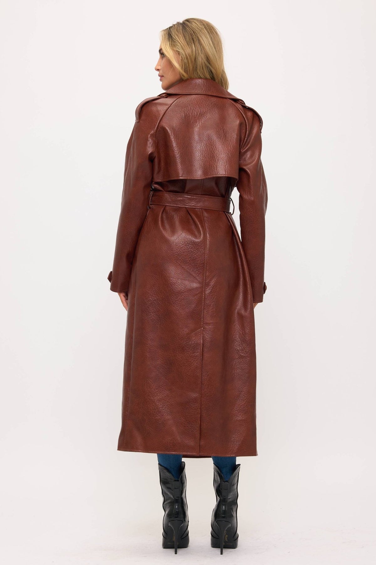 LT0165: Camden Vegan Leather Trench
