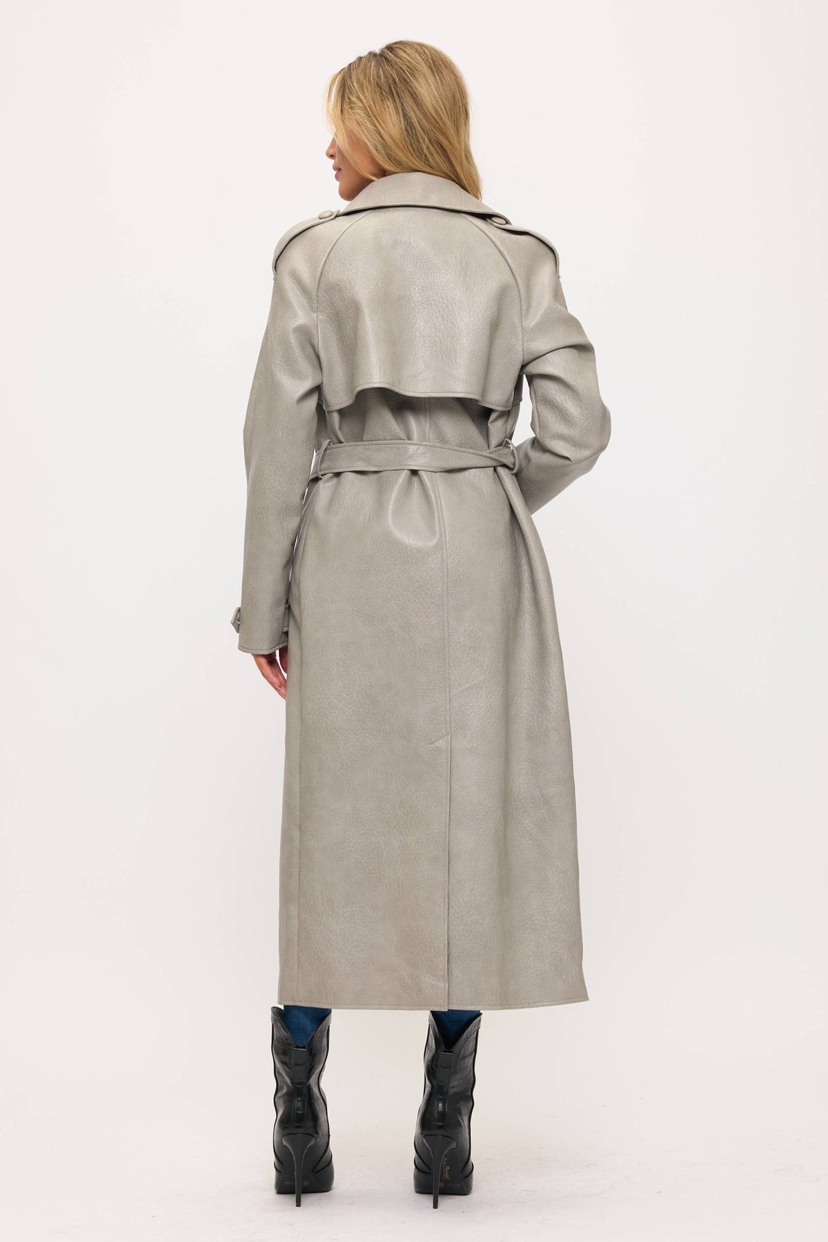 LT0165: Camden Vegan Leather Trench