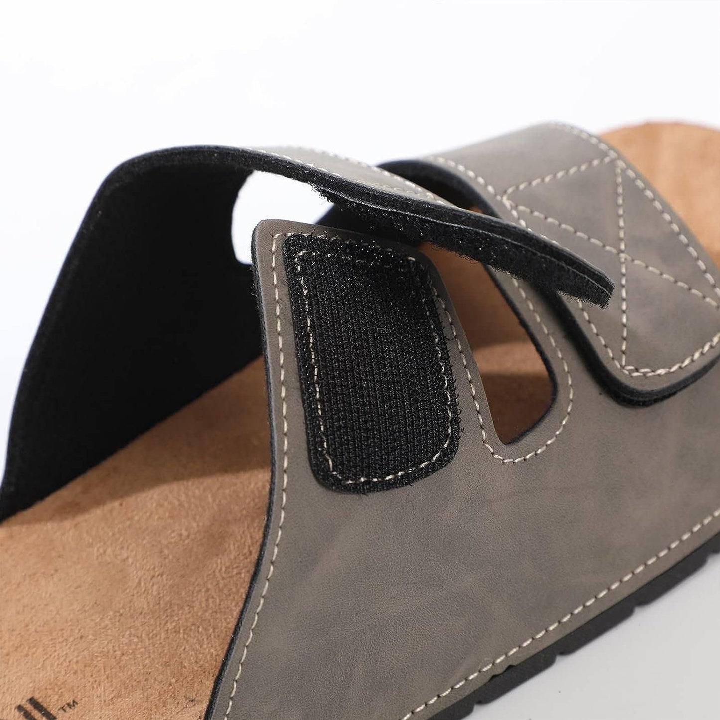 Roxoni Men's Dual Velco Straps Suede Covered Moulded Faux