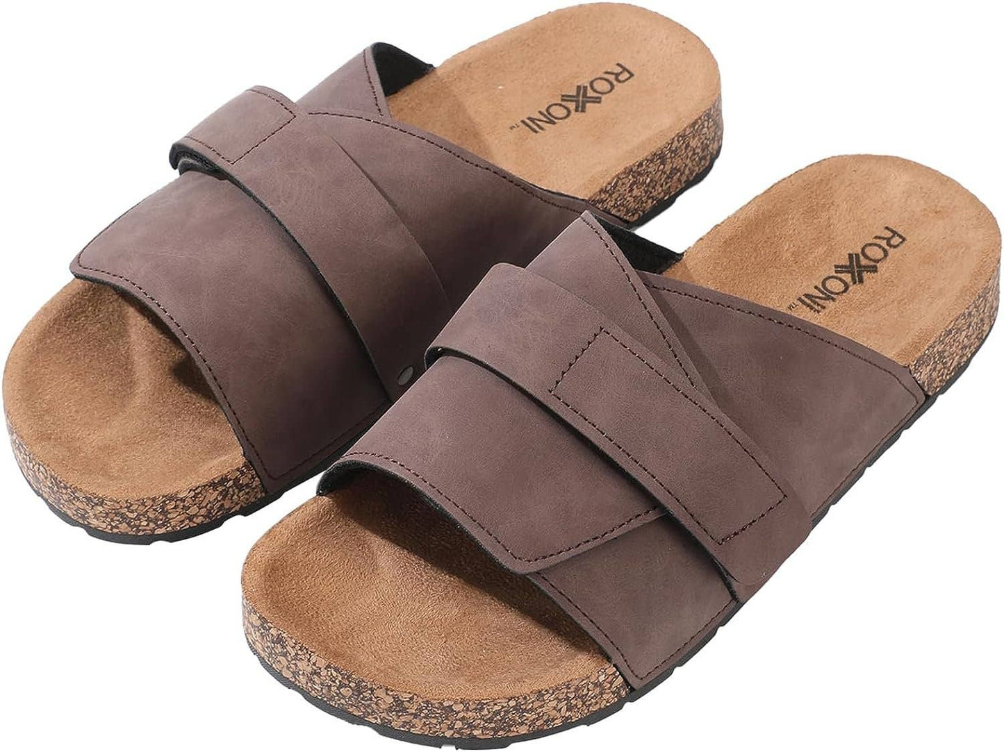Stylish Flat Sandals for Men - Adjustable Strap, Suede Cover