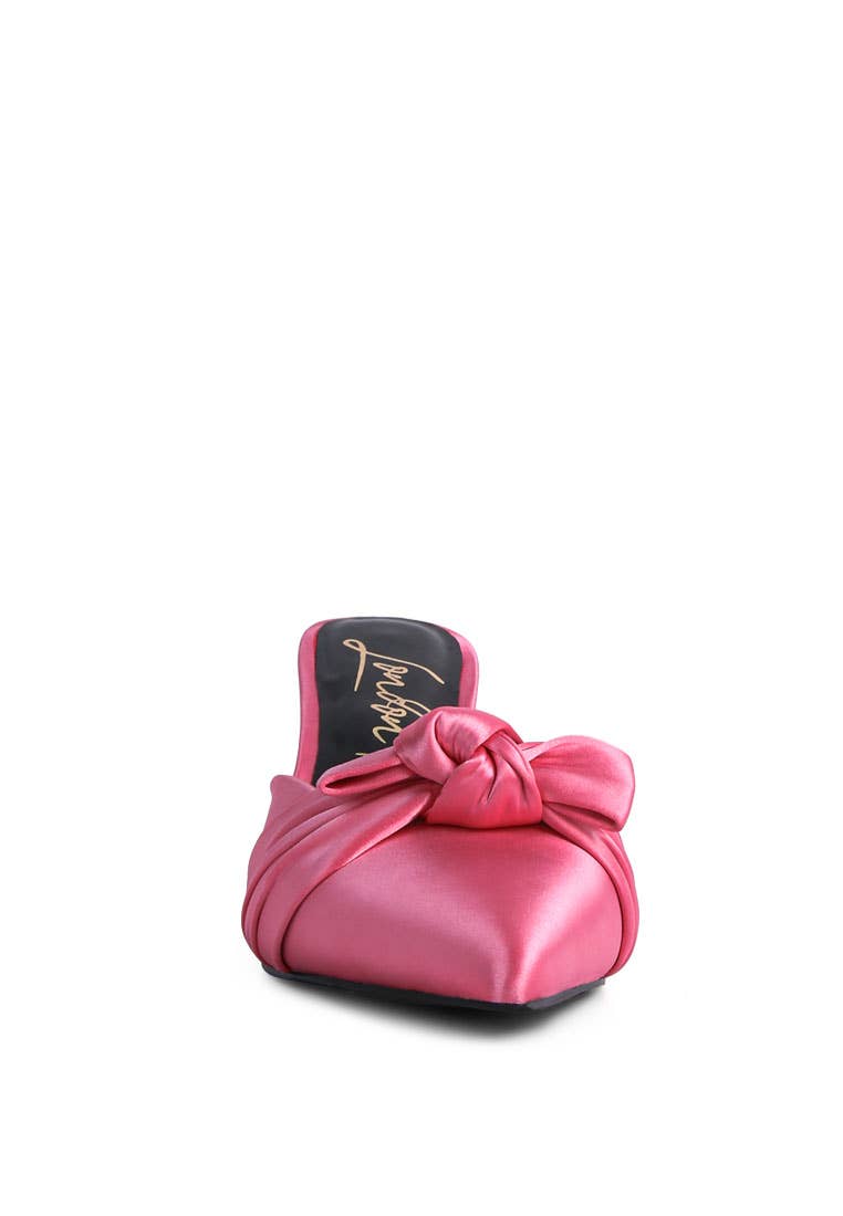 Queenie Satin High Heeled Mule Sandals