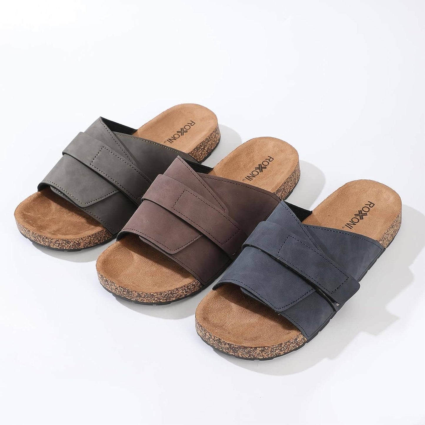 Stylish Flat Sandals for Men - Adjustable Strap, Suede Cover