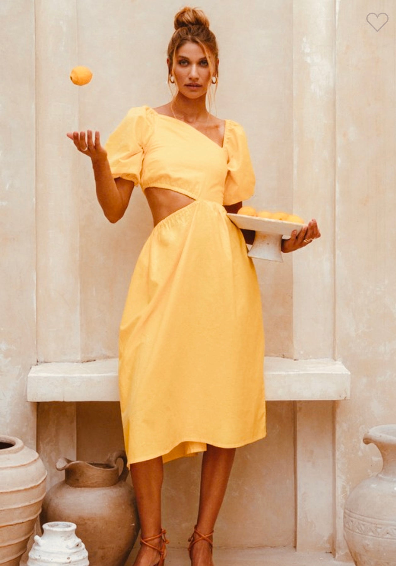 Sundaze Cutout Linen Midi Dress