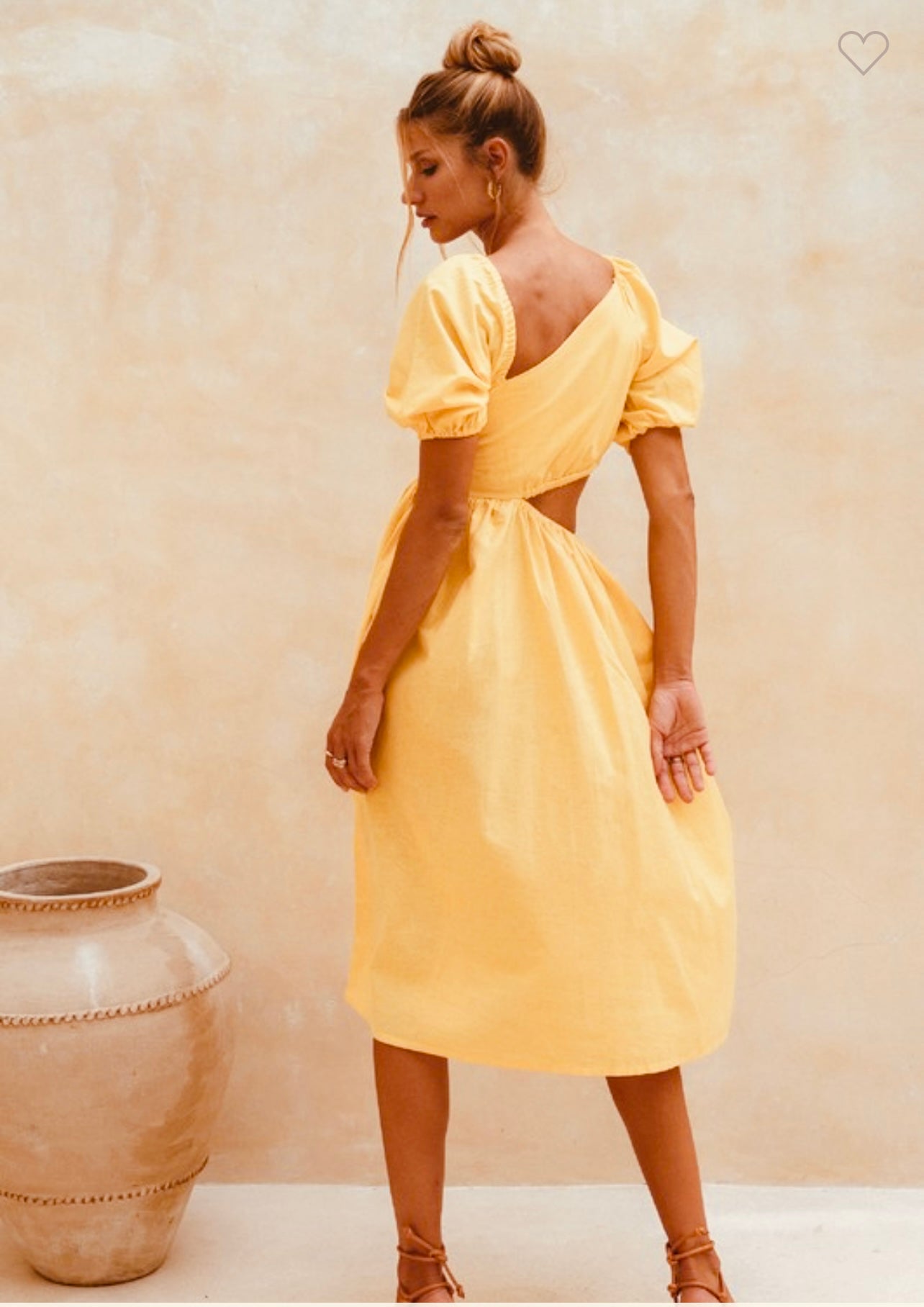 Sundaze Cutout Linen Midi Dress