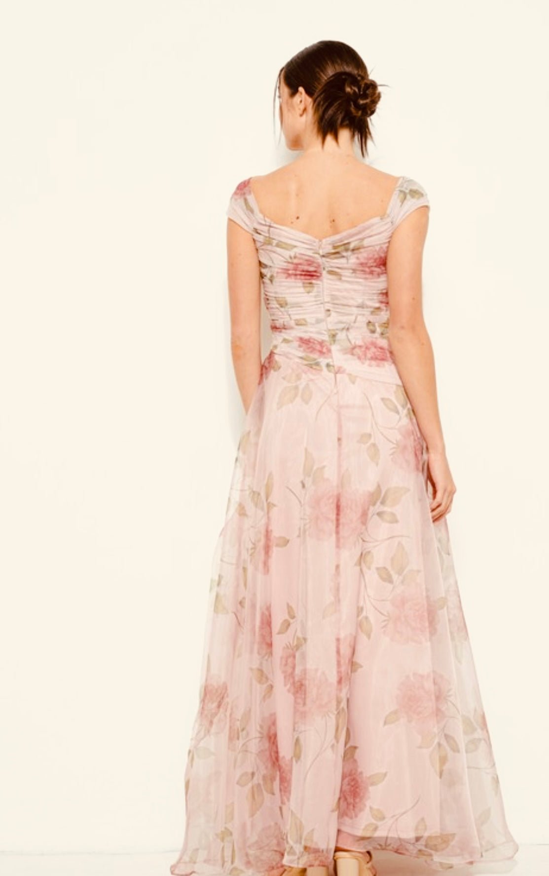 Floral Print Flower Corsage Detail Maxi Dress