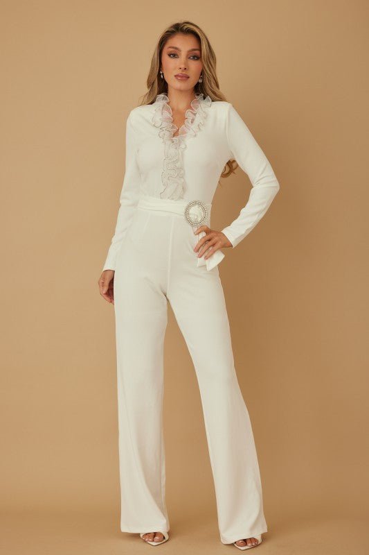 Organza Ruffle With Jewel Binding Jumpsuit