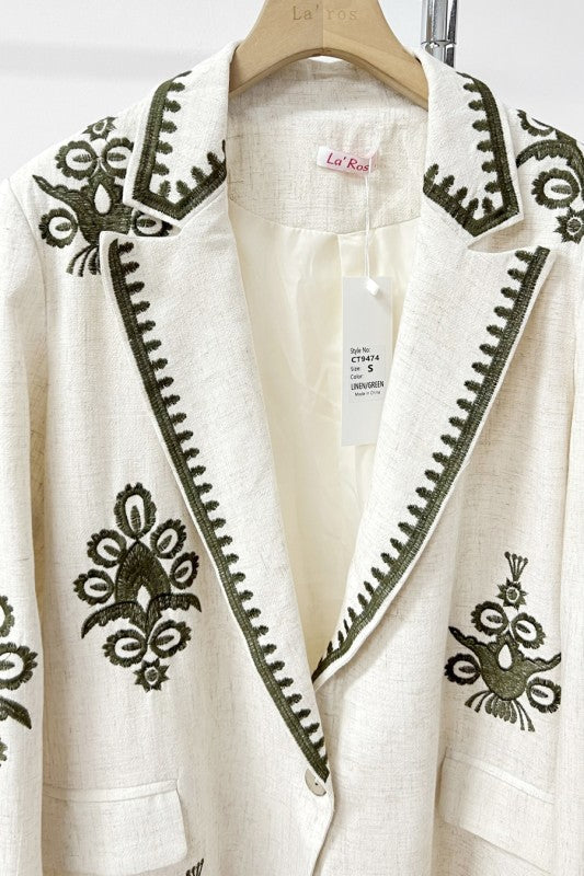 Bold Embroidery Blazer