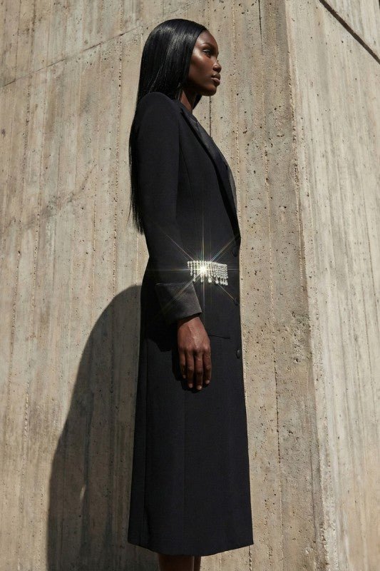 Crystal Accent Tailored Blazer Dress