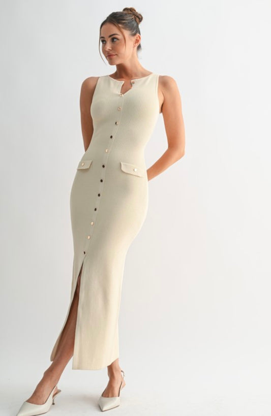 Button Theory Knit Midi