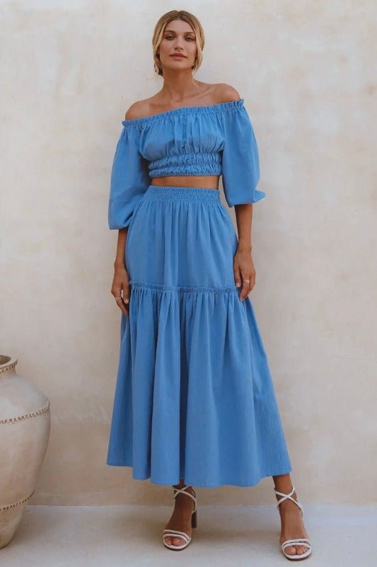 Azure Bali Linen Maxi Skirt - La Femme Chic BoutiqueAzure Bali Linen Maxi Skirt